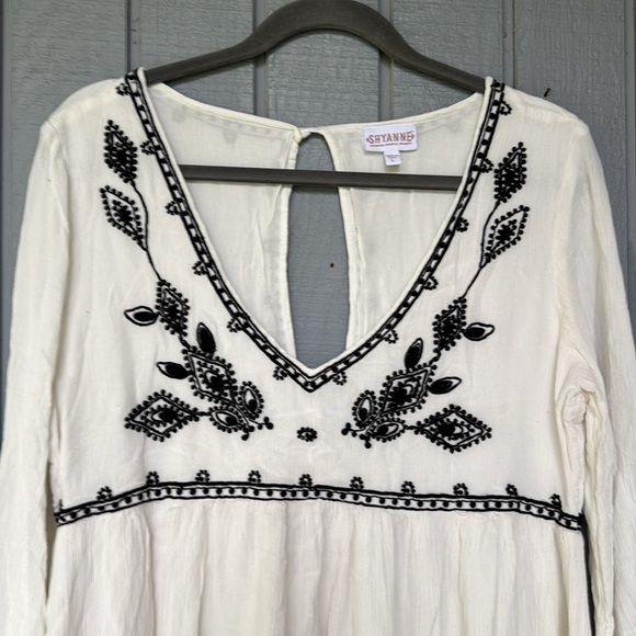Shyanne Boho Dress White and Black Women Size L - Picture 3 of 6
